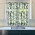 thumbnail image 3 of Spring Cactus Plant Curtains for Kitchen Window, 3PCS 27.5x36in Polyester Valance and Tier Set, Great for Boho or Farmhouse Decor, 3 of 6