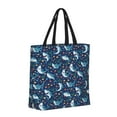 thumbnail image 2 of KLL Sea Sharks Pattern Aesthetic Tote Bag for Women Beach Bag Shopping Bags Shoulder Bag Reusable Grocery Bags, 2 of 7
