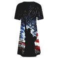 thumbnail image 5 of Cagogo Womens Petite Dresses Summer Under $10 Casual Patriotic Short Sleeve Fourth of July American Flag 4th of July Midi Sundress Holiday Outfits Funaral Dresses, 5 of 5