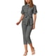thumbnail image 2 of INSPIRE CHIC Mono de Mujer de Manga Corta con Cuello y Cintura Ajustable de Algodón Cargo XL Gris Oscuro, 2 of 6