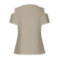 thumbnail image 4 of EINCcm Sexy Cold Shoulder Tops for Women 2024 Summer Hollow Out Eyelet Short Sleeve Tshirts Going Out Blouses Ladies Tunic Tops, 4 of 6