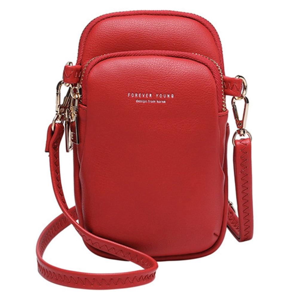 LA TALUS Shoulder Bag Solid Color Storage Corduroy Korean Style  Multipurpose Crossbody Bag for Daily Life Brick Red One Size