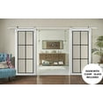 thumbnail image 5 of Sturdy Double Barn Door 64 x 84 inches | Lucia 2366 White Silk Clear Glass | Stainless Steel 13FT Rail Hangers Heavy Set | Solid Panel Interior Doors, 5 of 6