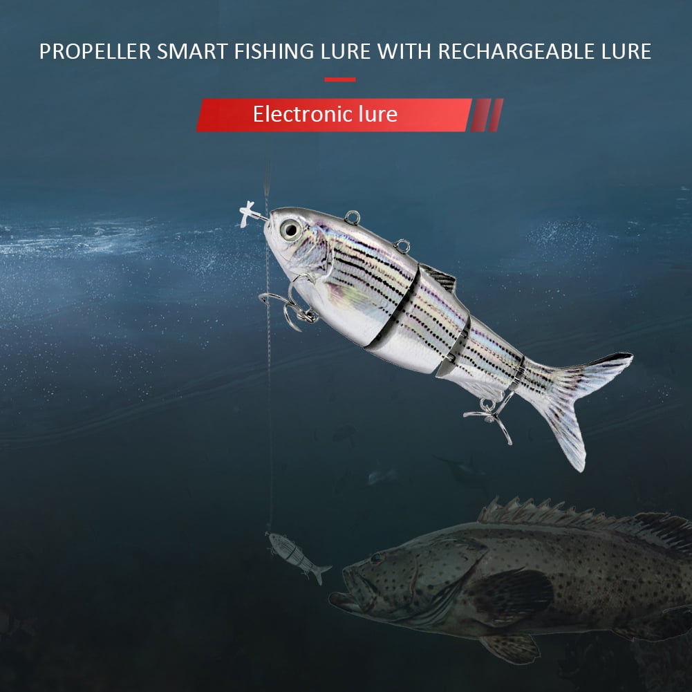 Yucurem Robotic Fishing Lure Electric Wobbler Rechargeable Robotic Swimming Fishing Lure Electric Wobbler Bait (T-620)