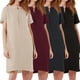thumbnail image 5 of Women Short Sleeve Cotton Linen Baggy Tunic Kaftan Knee Length DressM, 5 of 5