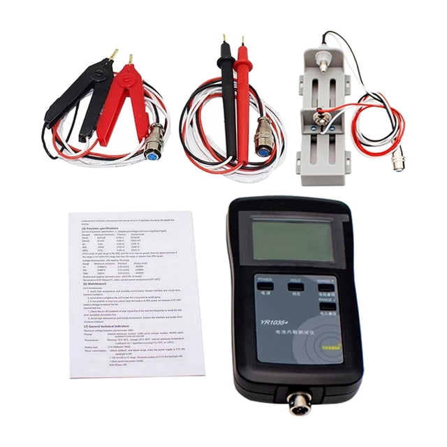 DYNWAVECA Battery Internal Resistance Test Meter ,4 Line,Fast Accurately Measures with Probe Professional Battery Voltage Tester,Yr1035 B