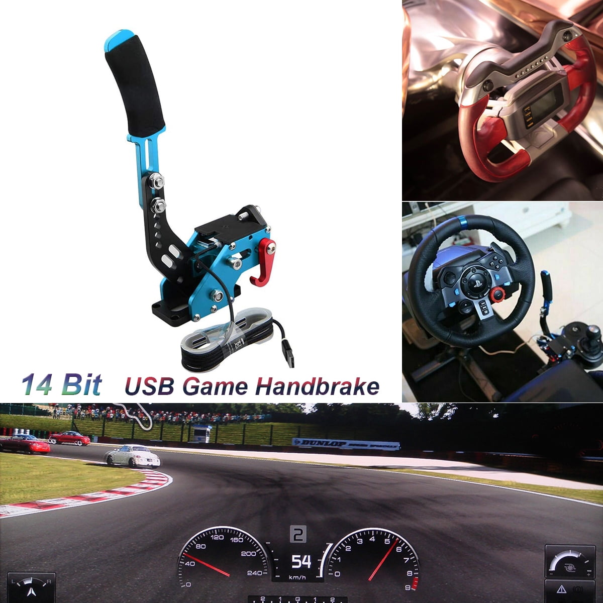 Universal 14Bit USBGame Handbrake PC Windows Professional Drift Racing  Games Simulate Linear Handbrake For Logitech G20 G27 G29 G290 Steering