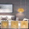 thumbnail image 5 of 2X Plug in Pendant Light Hanging Lamp with Switch Rope Cord Bamboo Lampshade Wicker Rattan Lights US, 5 of 7
