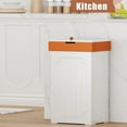 thumbnail image 3 of HOMEFORT Trash Can Cabinet, 23 Gallon Kitchen Garbage Can, Wooden Recycling Trash Bin, Dog Proof Trash Can, Trash Cabinet with Lid for Home Kitchen Bathroom, White, 3 of 10
