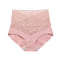 thumbnail image 2 of Ropa interior de cintura alta con escote en V para mujer, de algodón, antibacteriana, con encaje en la entrepierna, tentación caliente, bragas para el vientre para niñas, 2 of 2