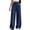 Blue, variant on Women'S High Waist Slim Fit Draped Casual Tie Front Wide Leg Pants Blue XL