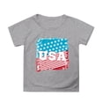 thumbnail image 1 of NINGMENG Hauts et T-Shirts pour Filles Enfants Imprimé Drapeau Jour de l'Indépendance 4 Juillet Col Rond Manches Courtes Chandail Tee-Shirts Mode Urbaine, Gris, 6-7 Ans, 1 of 4