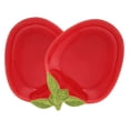 thumbnail image 1 of TABLZONE 2Pcs Fruit Plates Porcelain Red Ceramic Snack Dishes For Salads Designed For General Users, 1 of 6