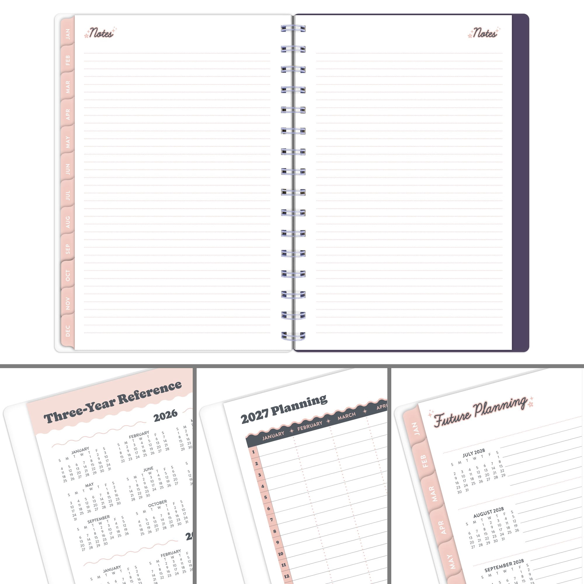 CatCoq for Mead 2027 Weekly Monthly Planner Retro Flower Small 5 12 x 8 12 -