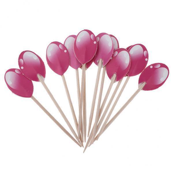 2x24 Piezas Globo Cupcake Toppers Para Luau Cumpleaños 2 piezas Yuyangstore Topper de pastel de cumpleaños