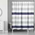 thumbnail image 2 of Creative Products Navy Gray Chunky Stripes 71x74 Shower Curtain, 2 of 7