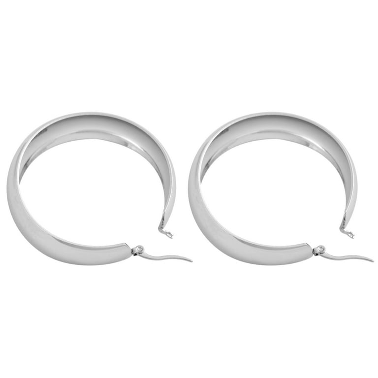 Edforce Stainless Steel Lead free Hypoallergenic Thick Large Hoop Earrings with Click Top 1.57