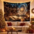 thumbnail image 2 of Lit Candle Ornate with Level Circular Library, Cozy Farmhouse for Farmhouse Decor Lovers, Aesthetic Wall Decor, Graduation Gift, Tapestry Wall Hanging for Dorm and Living Room, 2 of 6