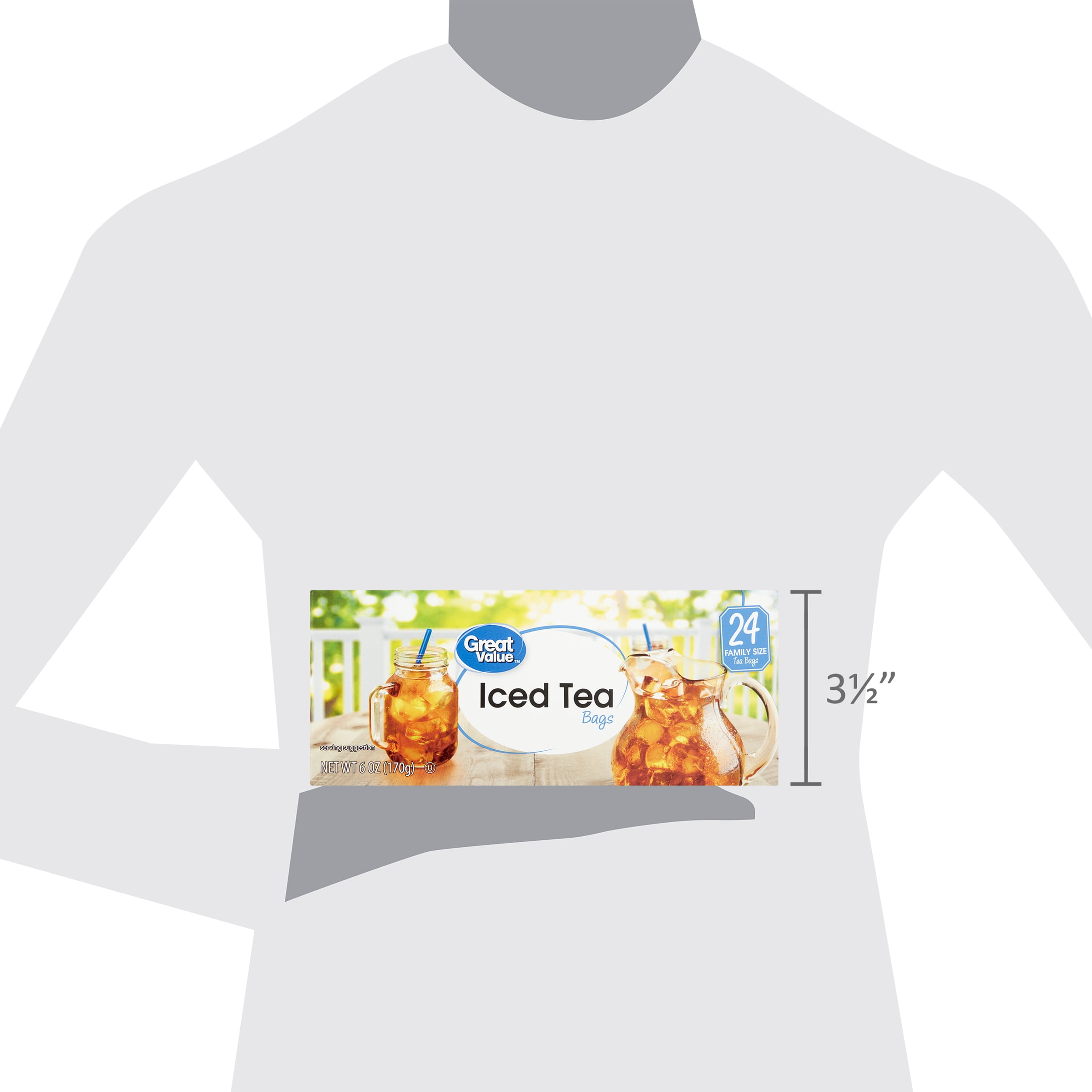 Great Value Iced Tea Bags, Family Size, 6 oz, 24 Count