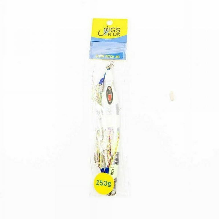 Jigs R US Sardine Silver Glow-250g Rigged with Top and Bottom Dual Assist Hooks.