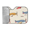 thumbnail image 2 of Bingfone Striped Vintage Planes Car Windshield Sunshade,Sun Foldable Sun Shield Sun Visor for Car - Medium, 2 of 9