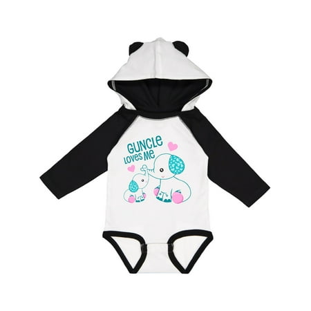 

Inktastic Guncle Loves Me-cute elephants Gift Baby Boy or Baby Girl Long Sleeve Bodysuit