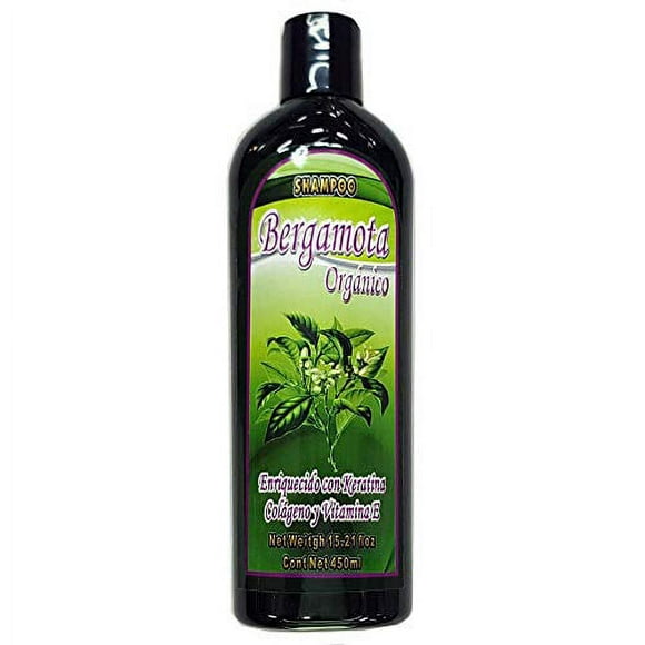 Bergamota Organico Shampoo 15.21 Fl Oz Enriquecido con Keratina, Colageno y Vitamina E