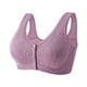 thumbnail image 1 of Sujetador de talla grande con tirantes anchos y sin aros de algodón suave con hebilla frontal para mujer, ropa interior para mujeres de mediana edad y mayores, 1 of 1