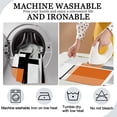 thumbnail image 6 of Orange Geometric Blackout Kitchen Window Tier Curtains and Valance Set, 36 Inch Window Curtains Set with Rod Pocket, Abstract Art Curtains Set for Small Windows, Living Room or Bathroom, 6 of 6