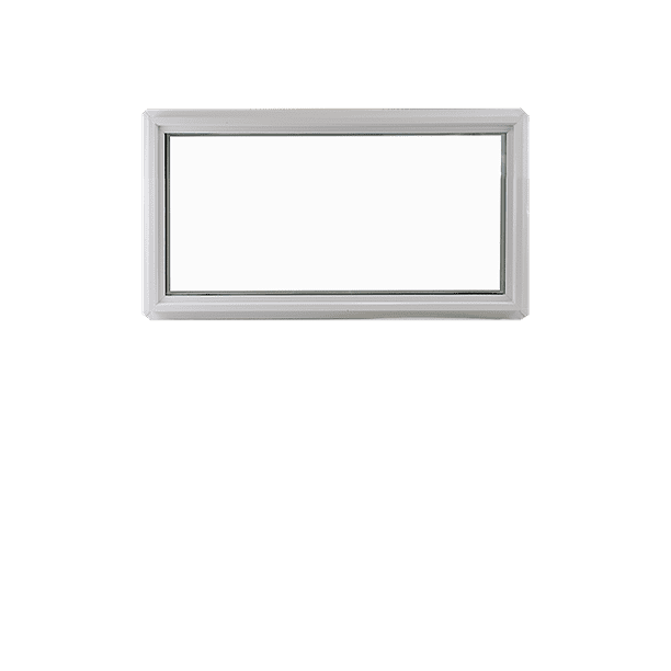 Shed Windows and More 16" x 48" Transom Window Double Pane Window White Vinyl Frame Tempered Low