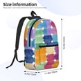 thumbnail image 2 of 17in Backpack With Pocket Adjustable Shoulder Strap Large Capacity Zipper Opening And Closing Double Pull Head Zipper For Work Travel Sports Aliceblue Colorful Houndstooth Hand-Drawn Sketch_1, 2 of 8