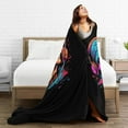 thumbnail image 5 of DouZhe Ultra-Soft Micro Fleece Lightweight Flannel Bed Blanket, Vintage Hip Hop Skull Print Cozy Warm Throw Blankets, 80"x60", 5 of 7