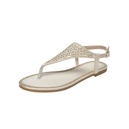 

Gomelly Ladies Flip Flops Clip Toe Flat Sandals Buckle Thong Sandal Comfort Flats Shoe Womens Women Dress Shoes Apricot 7.5