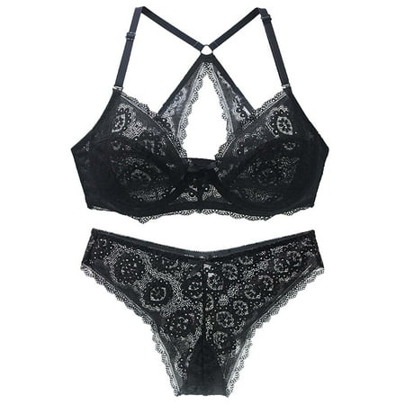 XZNGL Ladies Lingerie Set Sexy Lace Sling Bra And Panties Summer Thin ...