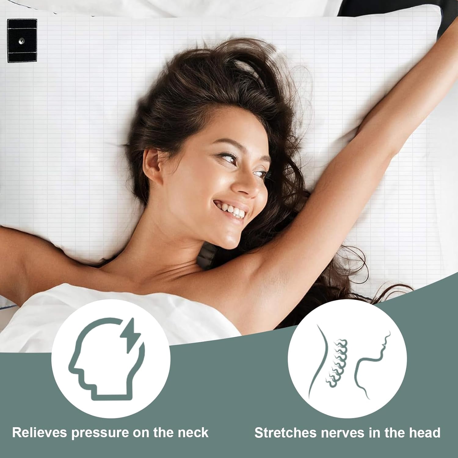 1PC Grounding Pillowcase 10% Silver Fiber+90% Cotton, Grounding at Home-Make You Healthier's Earth Connected Pillow Cover with 15ft Grounding Cord Included (White 20"X30")