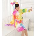 thumbnail image 1 of Albornoz con capucha de unicornio de Navidad para niños y niñas, bata de baño con estrella de arcoíris, pijamas de animales, camisón, ropa de dormir para niños, 1 of 2