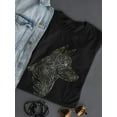 thumbnail image 3 of Gold Ethnic Dog Head T-Shirt Women -Image by Shutterstock, Female Large, 3 of 4
