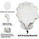 thumbnail image 2 of Soap Dish Ceramic White Lotus Leaf Shape Soap Holder Self Draining Soap Dish Waterfall Slot Sponge Holder Bathroom Accessories for Bathroom, Kitchen,B, 2 of 4