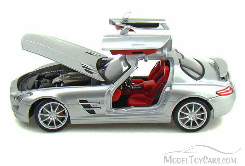 Mercedes Benz SLS AMG, Silver - Maisto Premiere 36196 - 1/18 Scale Diecast  Model Toy Car