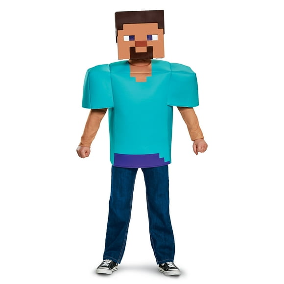 Disfraz clásico de Steve para Minecraft, multicolor, pequeño