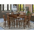 thumbnail image 4 of East West Furniture Chelsea 9-piece Wood Dining Set with Stools in Mahogany, 4 of 4