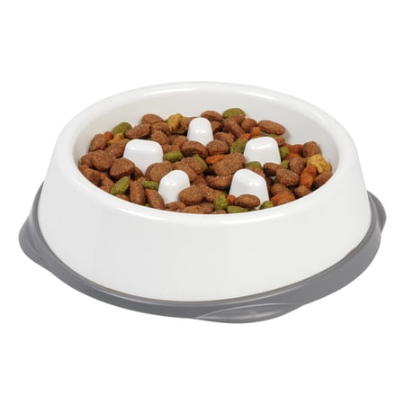 UPC: 0762016474281 | IRIS USA  9  Slow Feeding Dog Bowl for Long Snouted Pets  White/Gray