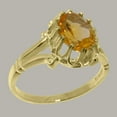 thumbnail image 2 of LBG British Made 10k Yellow Gold Real Natural Citrine Womens Engagement Ring - 33 size options - Size 8, 2 of 6