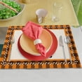 thumbnail image 4 of 6PCS Happy Thanksgiving Day Printed Cotton Linen Fabric Insulation Western Placemat Table Mats Kitchen Mat Dining Place mat Heat-Resistant Easy Clean Thanksgiving Accessory, 4 of 5