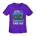 thumbnail image 4 of Level 11 Unlocked Awesome Since 2010 Women'S Basic Short Sleeve T-Shirt Purple Small, 4 of 5