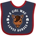 thumbnail image 3 of Inktastic A Girl Who Loves Horses Boys or Girls Baby Bib, 3 of 4