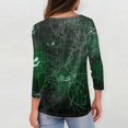 thumbnail image 7 of Womens Halloween Shirts Funny 3/4 Sleeve Tops Horror Pumpkin Face Printed Pullover Spooky Round Neck T Shirts Holiday Three Quarter Length Blouses, 2XL, 7 of 7