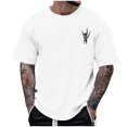 thumbnail image 3 of TSADFHJI T-Shirts Graphiques pour Hommes Printemps et Été Manches Courtes Col Rond Tendance Mode S Blanc, 3 of 6