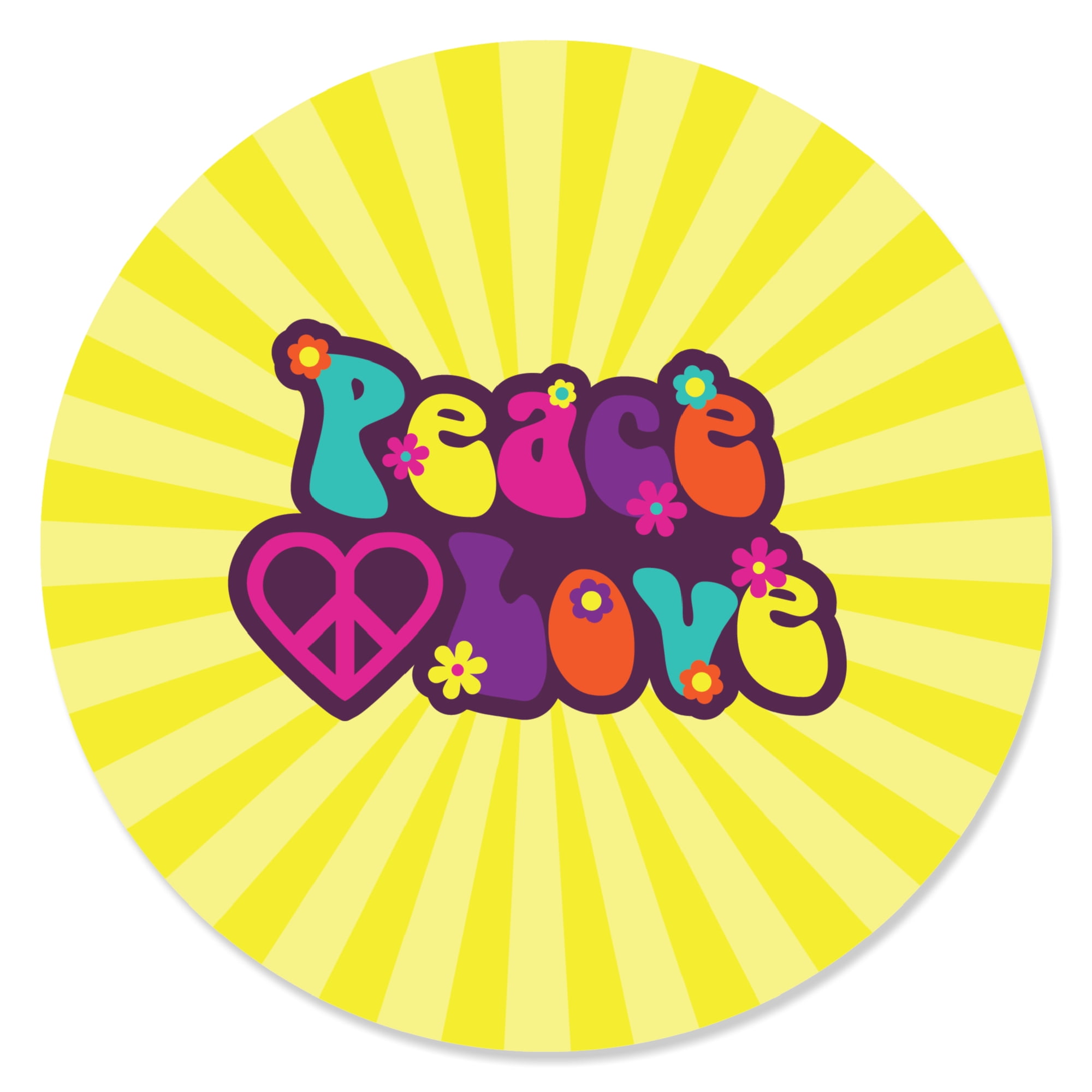 Big Dot of Happiness 60's Hippie 1960s Groovy Party Circle Sticker Labels 24 Count