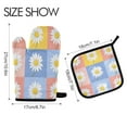 thumbnail image 2 of Yayeee Oven Mitts and Pot Holder Set of 4 Heat Resistant Kitchen Gloves Baking Hot Pad, Light Blue Daisy, 2 of 5